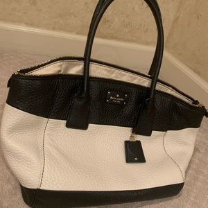 kate spade black and white tote bag purse